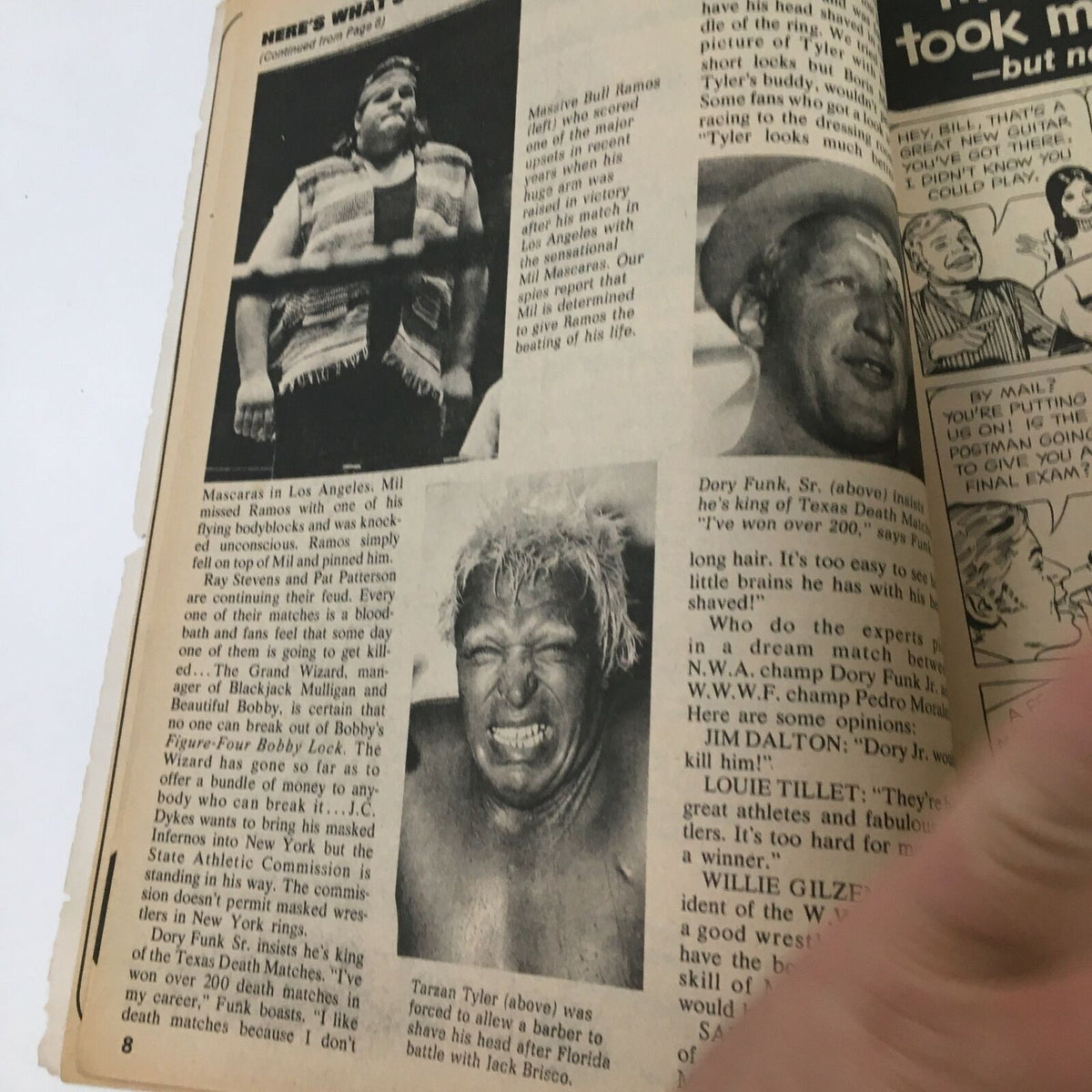 Inside Wrestling Magazine October 1971 Tarzan Taylor & Dory Funk Sr., No Label