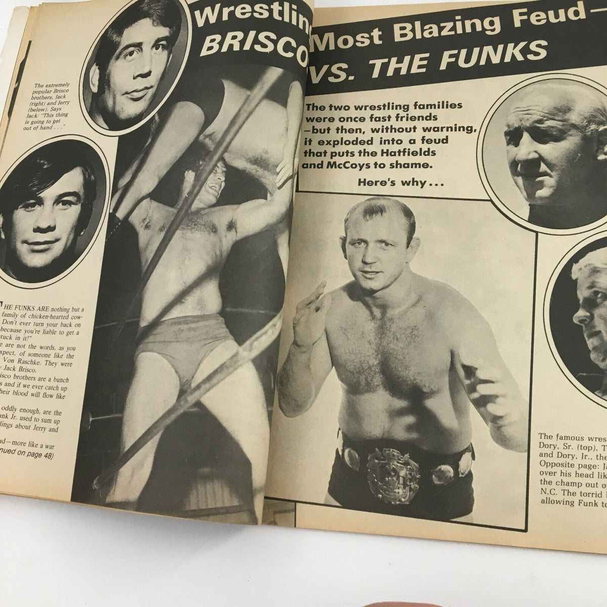 Inside Wrestling Magazine October 1971 Tarzan Taylor & Dory Funk Sr., No Label