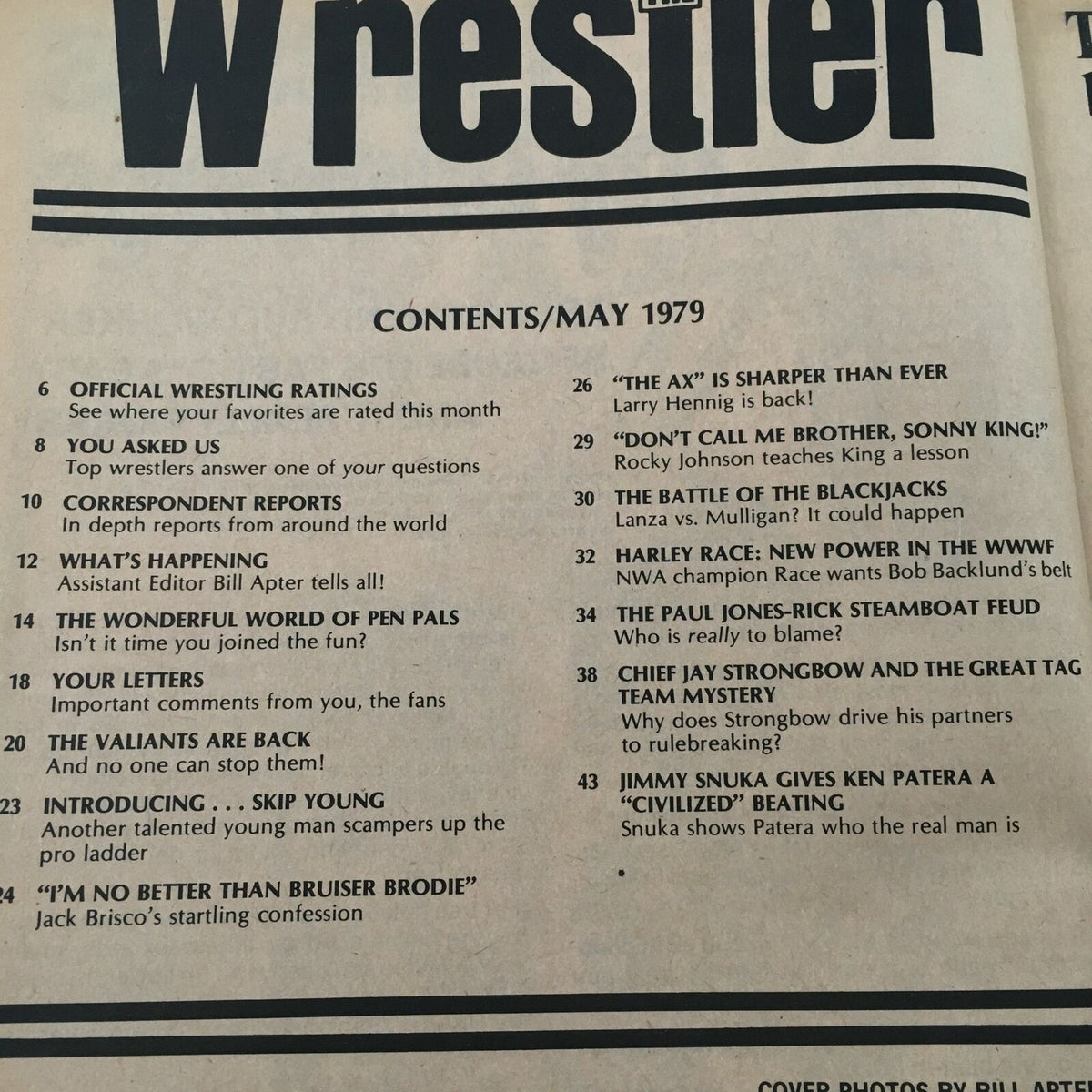 The Wrestler Magazine May 1979 Andre the Giant and WWF Harley Race Feature