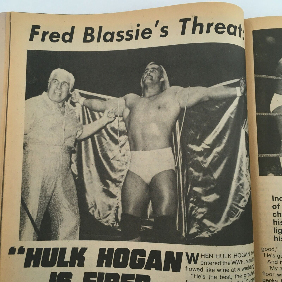 Inside The Wrestler Magazine November 1980 depicting Hulk Hogan with Fred Blassie. Article headline reads 'Hulk Hogan is Fired' discussing wrestling drama.