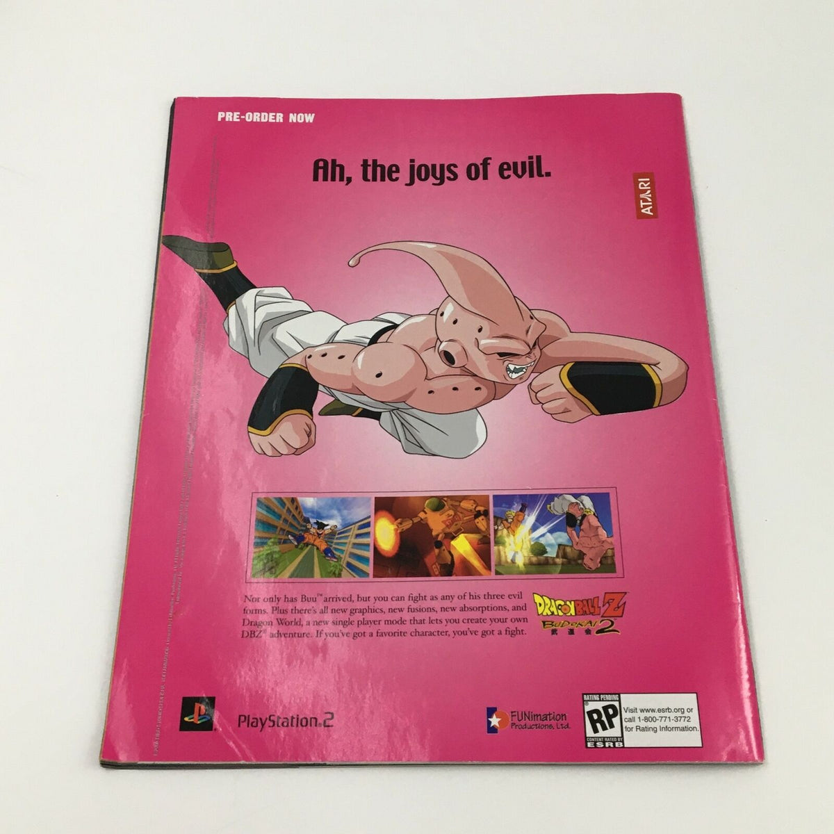 WWE Magazine December 2003, back cover featuring a video game advertisement for Dragon Ball Z on PlayStation 2.