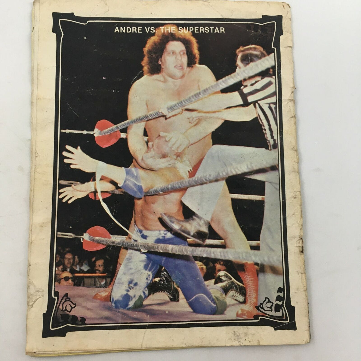 Cover of Wrestling Action Magazine Vol 1 #4 featuring the legendary match Andre The Giant vs Superstar Graham with vintage wrestling action.