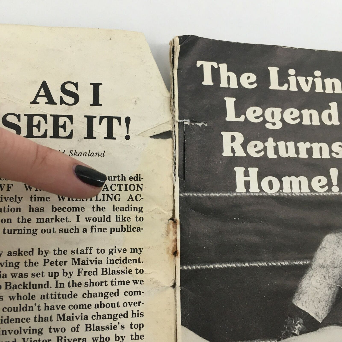 Wrestling Action Magazine Vol 1 #4 - Inside page 'As I See It' article with commentary on wrestling events.