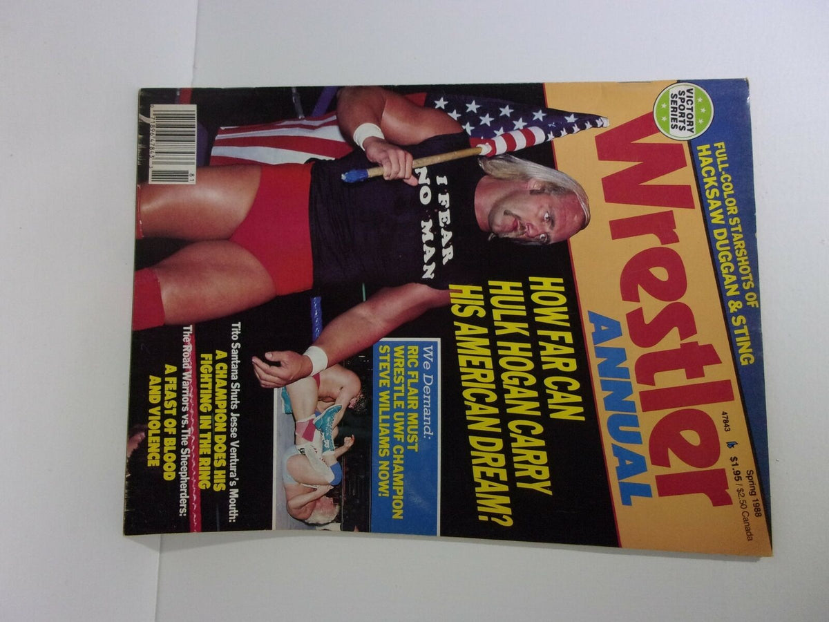 Victory Sports Series Wrestle Annual Spring 1988 featuring Hulk Hogan on the cover, showcasing vibrant colors and iconic wrestling images.