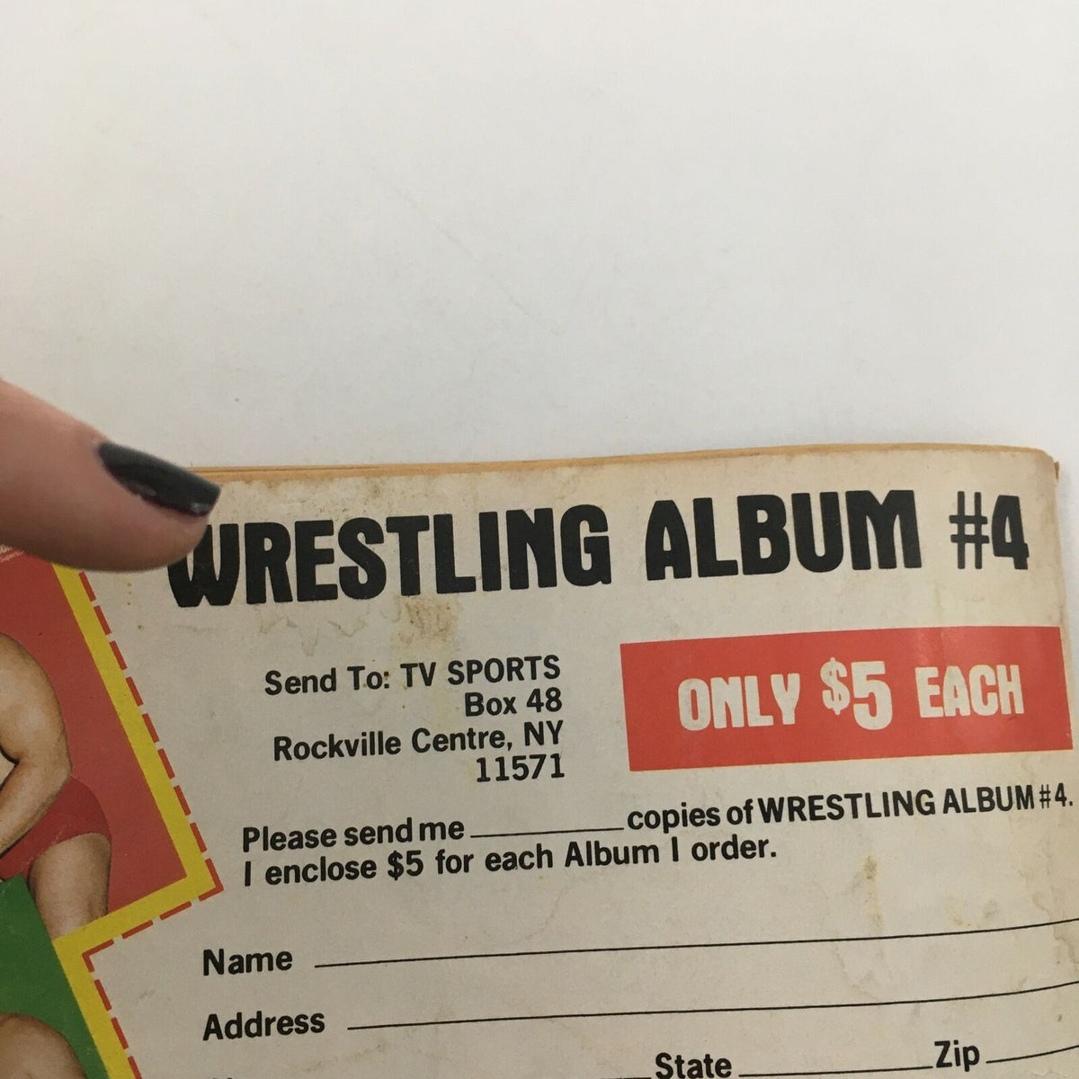 Inside Wrestling Magazine September 1982 advertisement for Wrestling Album #4 with ordering details.