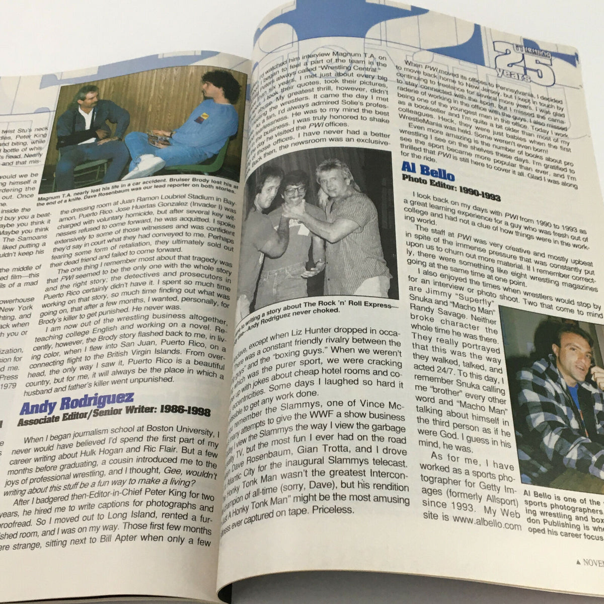 Inside pages of Pro Wrestling Illustrated Magazine November 2004 featuring articles and highlights from the wrestling industry.