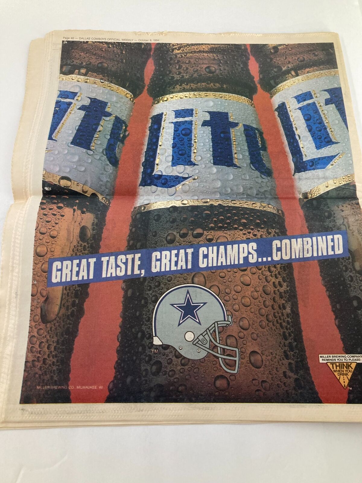 Dallas Cowboys Weekly Newspaper October 8 1994 Vol 20 #17 Charles Haley