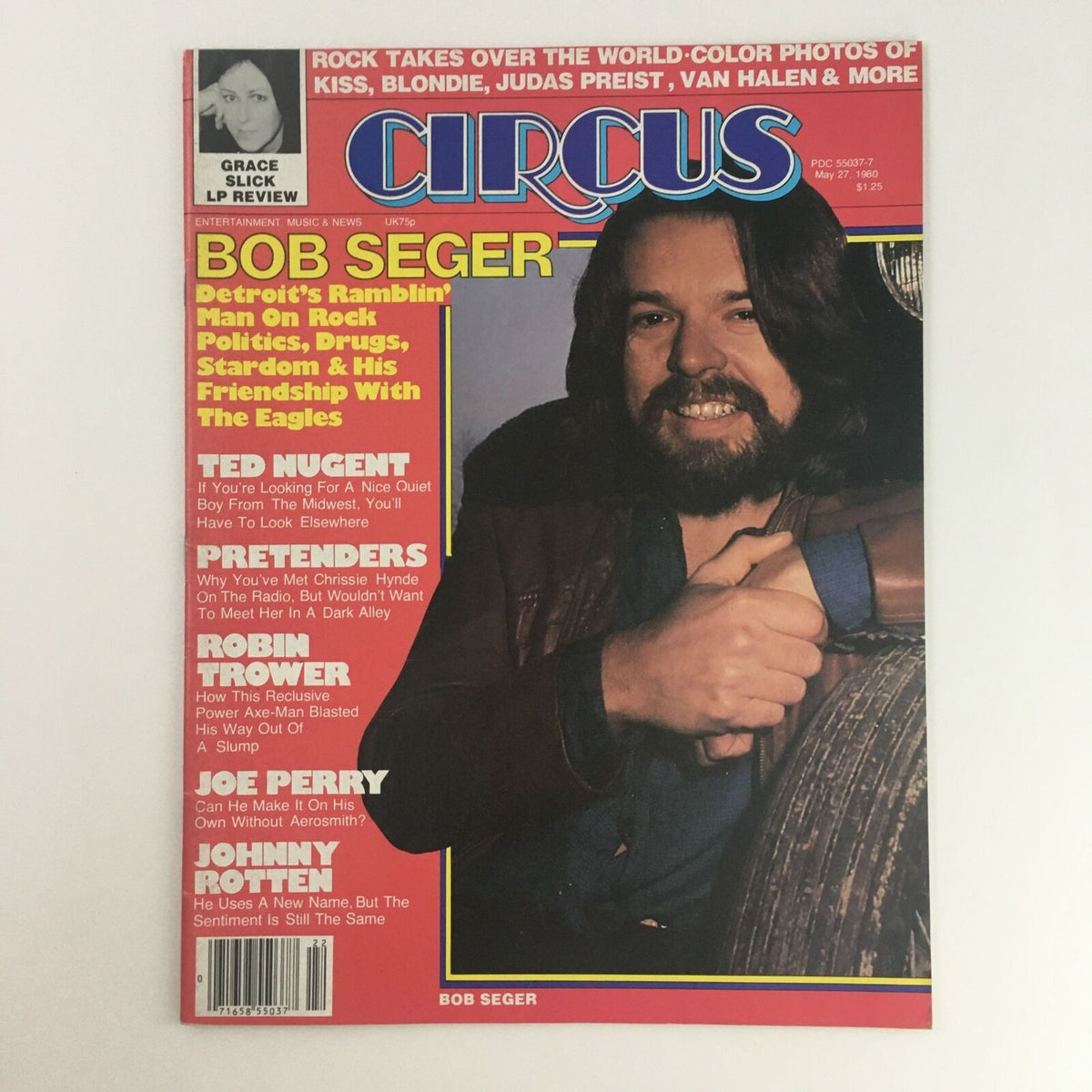 Circus Magazine May 27, 1980 cover featuring Bob Seger with the headline 'Detroit's Ramblin' Man on Rock Politics, Drugs, Stardom & His Friendship With The Eagles.' The magazine showcases an interview with Bob Seger alongside featured articles on Ted Nugent, the Pretenders, and more.