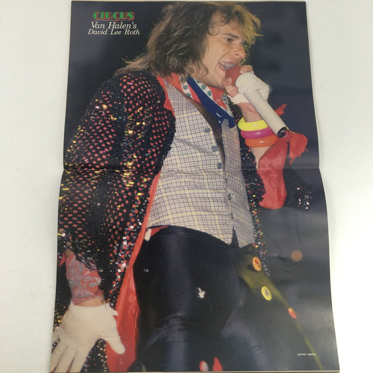 Circus Magazine May 31 1985 featuring Van Halen's David Lee Roth in a colorful performance outfit, showcasing the vibrancy of rock music in the 1980s.