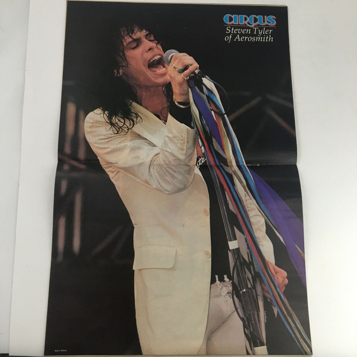 Poster of Steven Tyler performing live with Aerosmith from Circus Magazine, October 3, 1978. Showcases his energetic stage presence and iconic style.