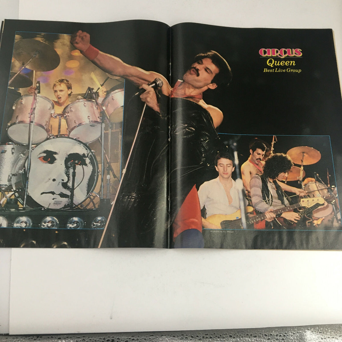 Circus Magazine February 28 1981 article featuring Queen, highlighting their status as Best Live Group, with vibrant images of the band performing.