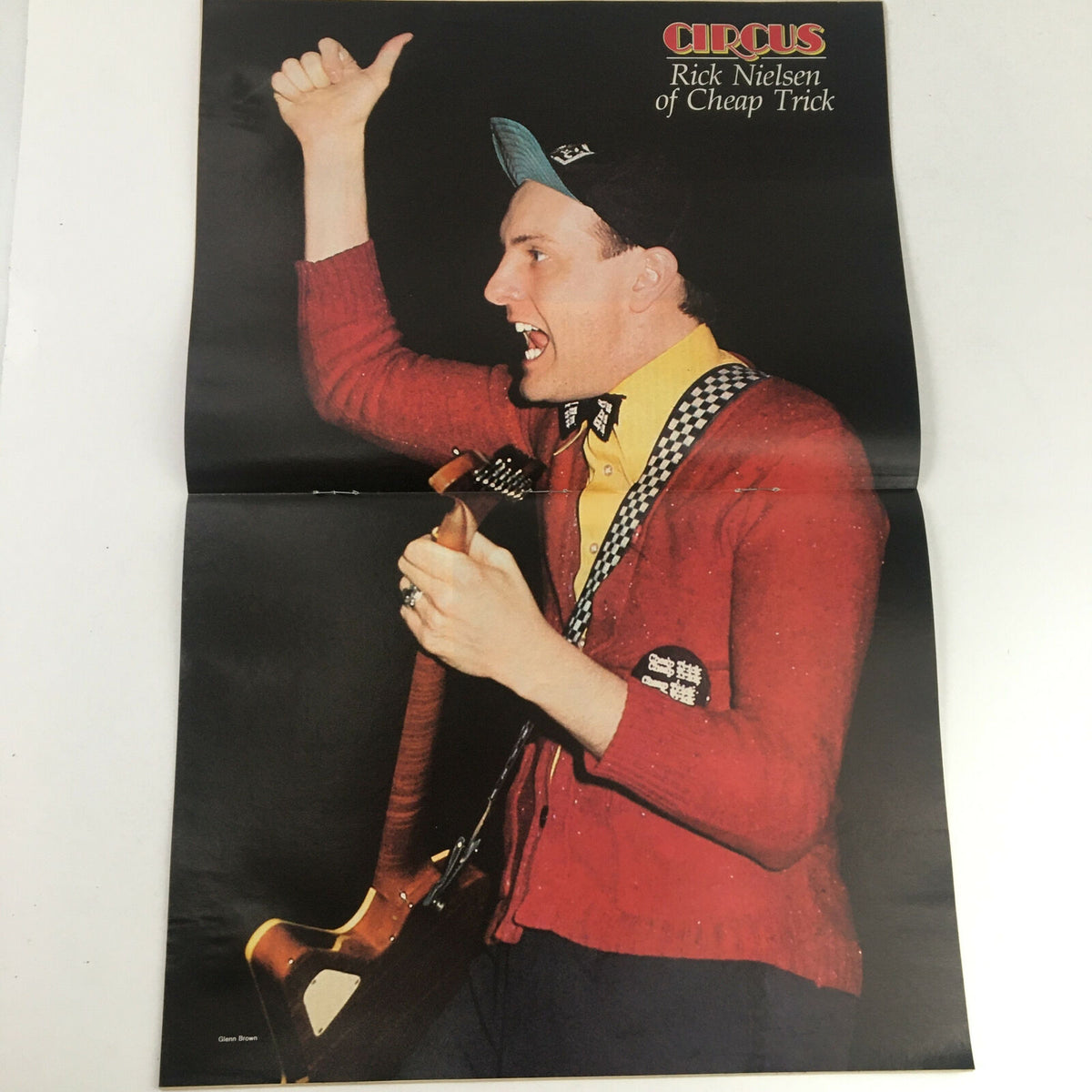 Poster of Rick Nielsen from Cheap Trick featured in Circus Magazine January 23 1979, capturing an energetic performance moment, adding collectible value to the magazine.