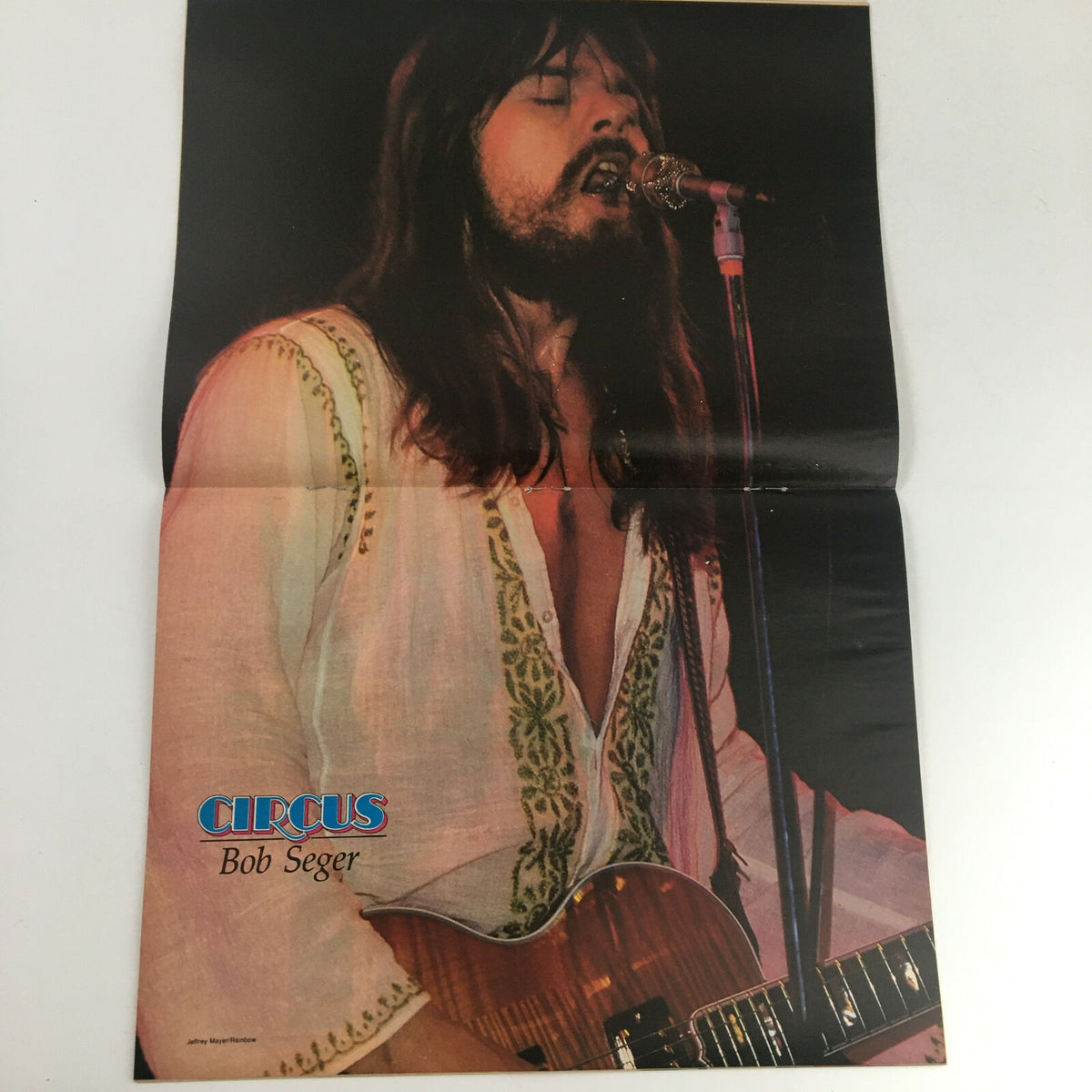 Centerfold poster of Bob Seger from Circus Magazine, November 28, 1978, capturing Seger in a live performance.