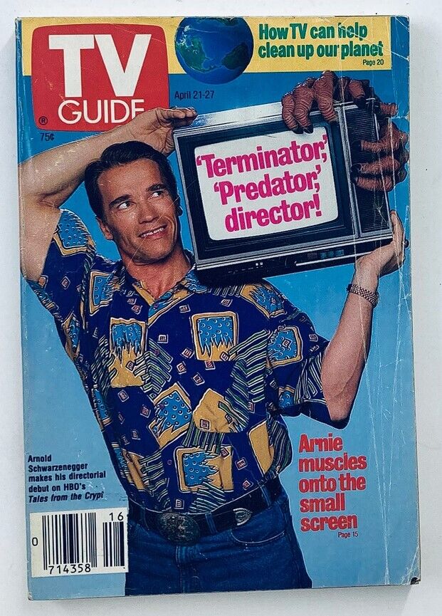TV Guide Magazine April 21 1990 Arnold Schwarzenegger WA-Baltimore Ed. No Label