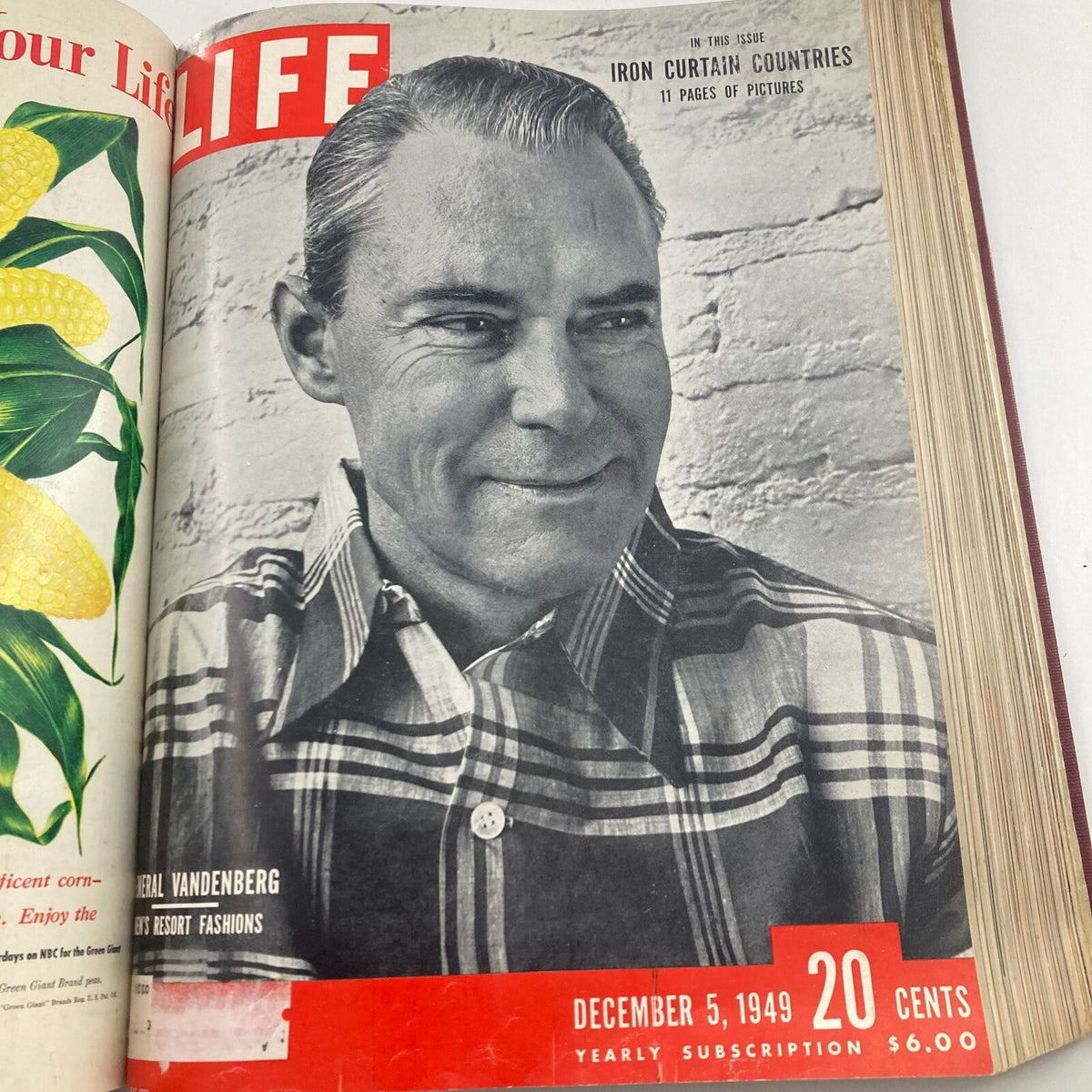 VTG 1949 Bound Life Magazine October - December Weekly Issue OPPENHEIMER showcasing a portrait of General Hoyt Vandenberg on the cover dated December 5, 1949.