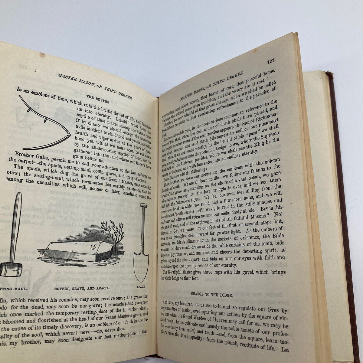 Page displaying Master Mason or Third Degree procedures from '1922 Duncan's Ritual and Monitor of Freemasonry Part 1' by Sol C. Johnson, emphasizing Masonic traditions.