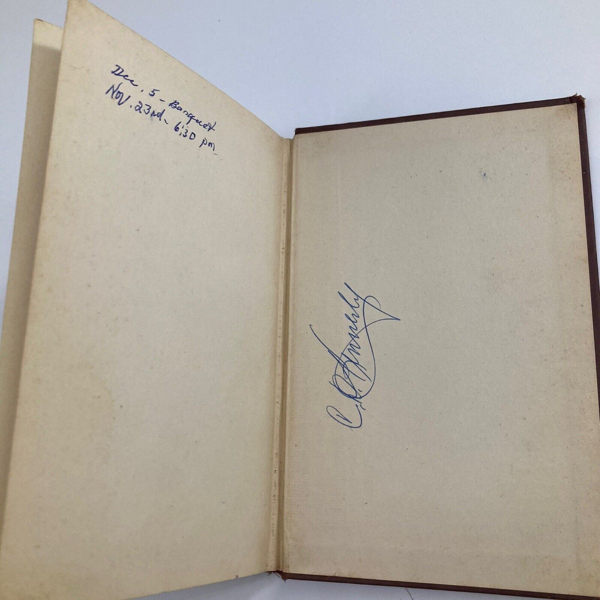 Inside front cover of '1922 Duncan's Ritual and Monitor of Freemasonry Part 1' by Sol C. Johnson, featuring handwritten inscriptions and signatures.