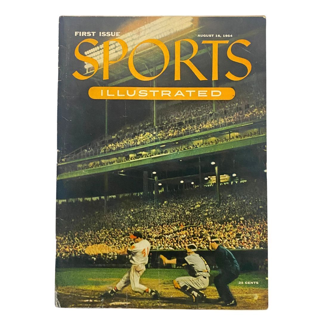 Cover of Sports Illustrated Magazine, August 16, 1954, featuring the first edition and premier issue