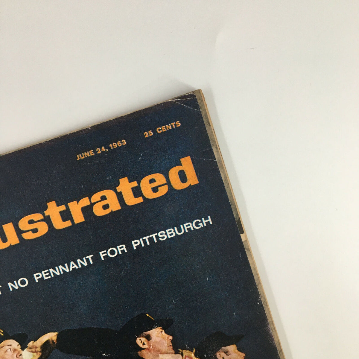 Top corner of the cover of VTG Sports Illustrated Magazine June 24, 1963, underlining the date and price, with a focus on 'Baseball's Best Reliever' Roy Face. The magazine's title 'Sports Illustrated' is prominently visible.