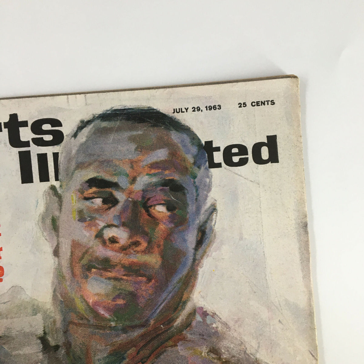 Cover of VTG Sports Illustrated Magazine dated July 29, 1963 featuring an artistic depiction of a male athlete, part of the collection showcasing Arnold Palmer's golfing excellence in putting and driving.