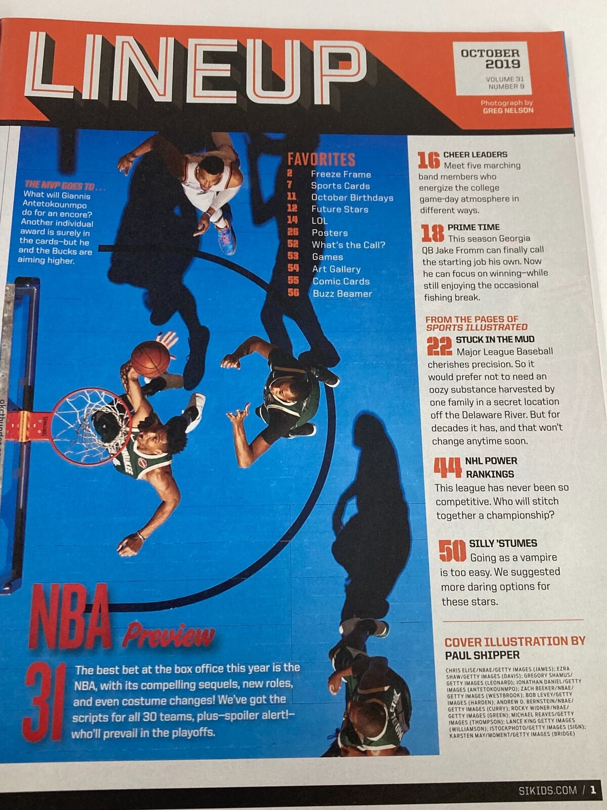 Sports Illustrated Kids Magazine October 2019 Vol 31 #9 featuring an overview of basketball highlights, including the NBA preview and exciting sports features for young readers.