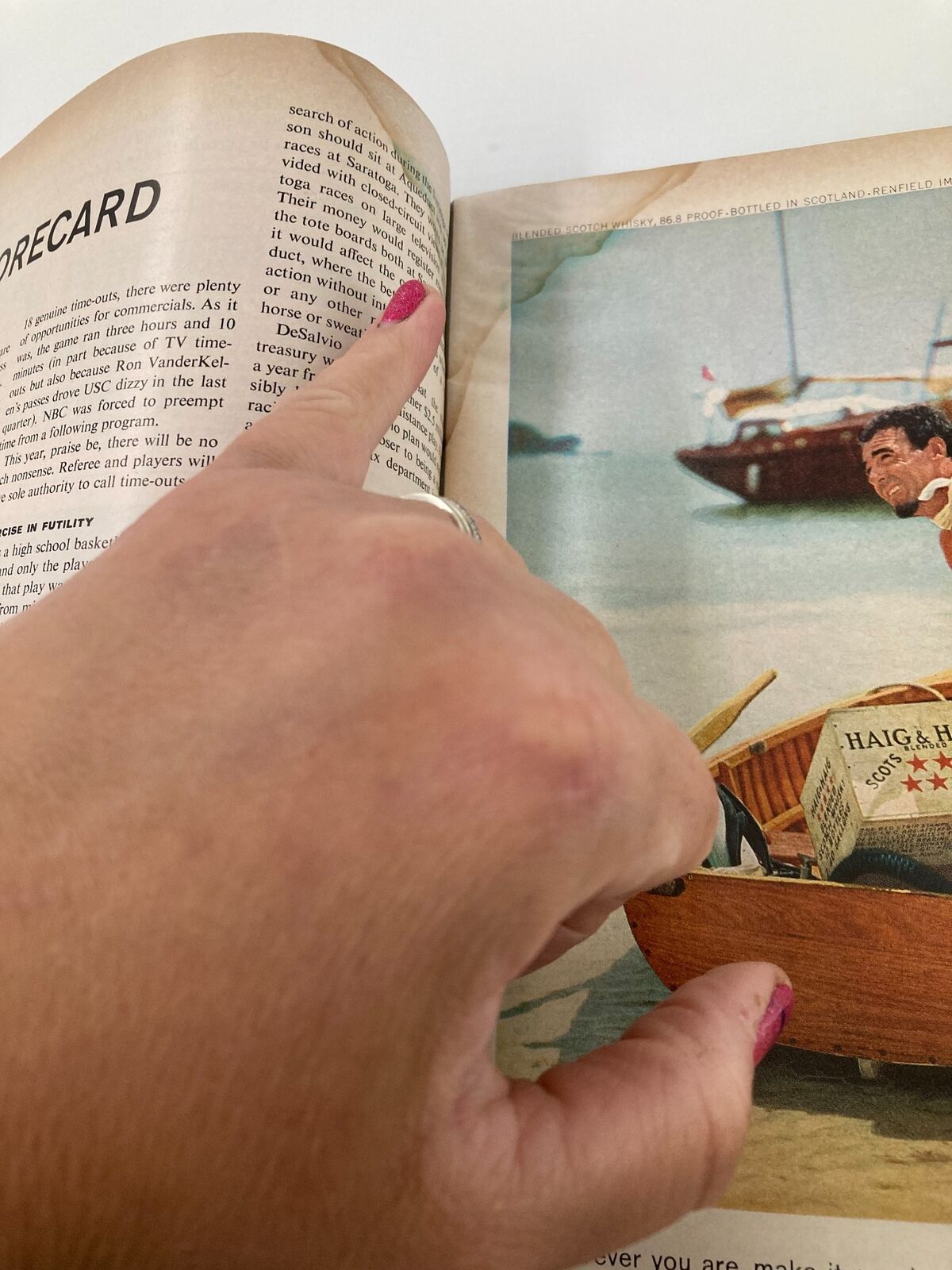 Inside page of the VTG Sports Illustrated Magazine December 23 1963, featuring a close-up of text and images, showcasing the vintage sports memorabilia from the era.