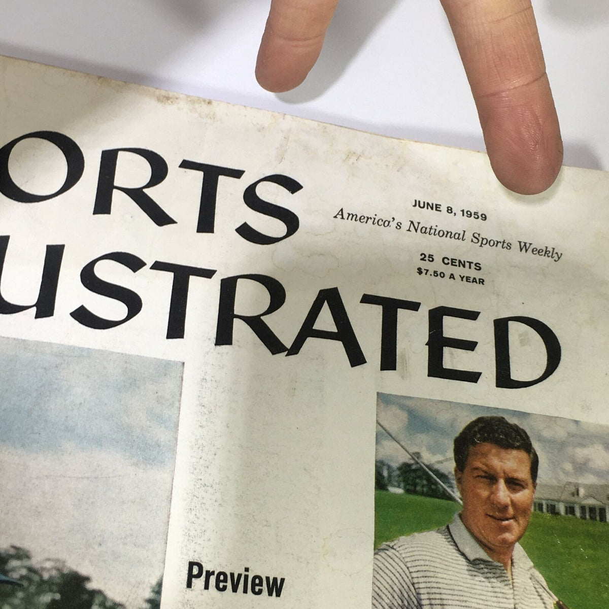 Close-up view of the Sports Illustrated Magazine header from June 8, 1959, showcasing the publication's title and date.