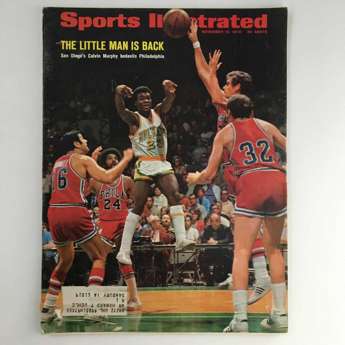 Sports Illustrated Magazine November 16 1970 cover featuring San Diego's Calvin Murphy in action during a basketball game, showcasing the vibrant sports culture of the 1970s.