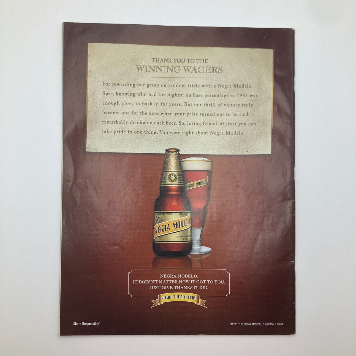 Vintage Sports Illustrated Magazine October 6 2008 featuring Greg Hardy and Tim Tebow, showcasing a promotional advertisement for Negra Modelo beer with two glasses and a bottle.