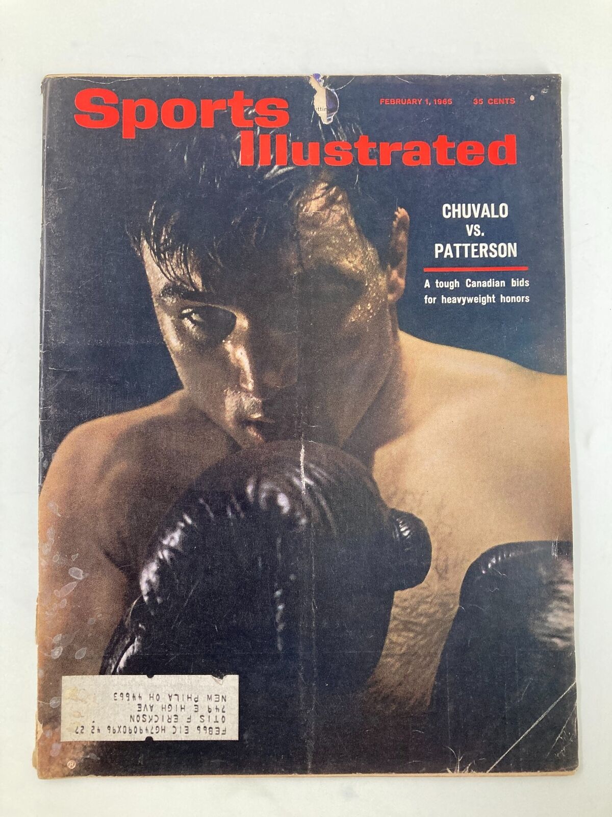 Lot of 8 1950s-1980s Sports Illustrated Magazine Boxing Collection ALI Liston showcasing the February 1, 1965 cover featuring George Chuvalo vs Floyd Patterson.