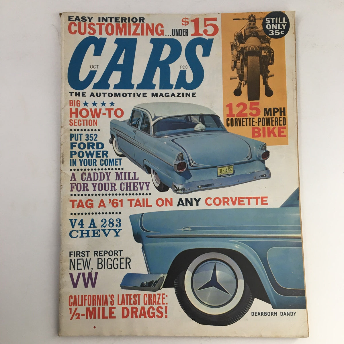 Cover of Cars Automotive Magazine October 1961 Vol 3 #5 featuring a classic automobile and headlines about automotive topics, showcasing the 352 Ford Power in Comet and more.