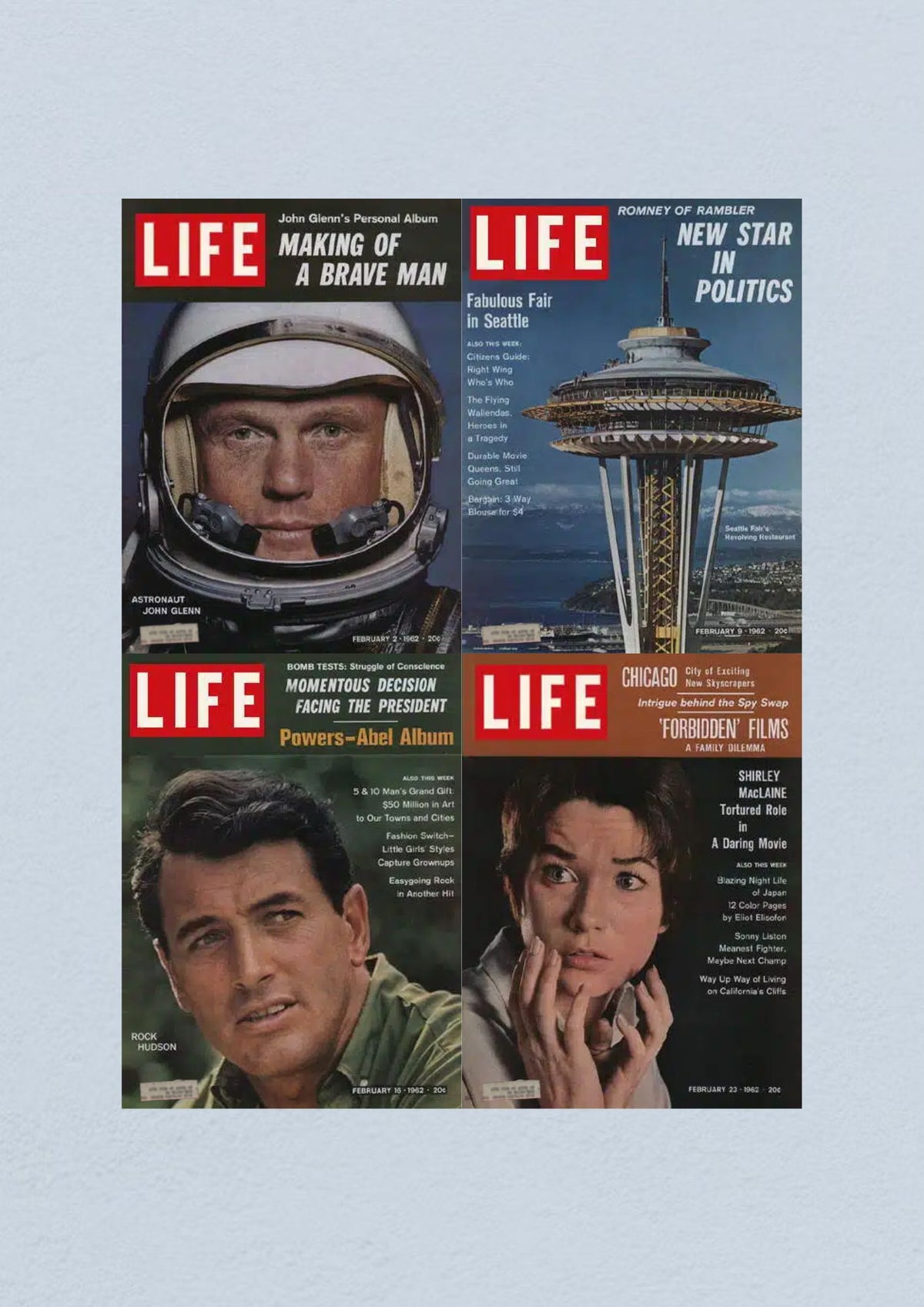 Life Magazine February 23, 1962 Cover detailing Chicago's building boom and urban change, part of 'Life Magazine Lot of 4 Full Month February 1962 2, 9, 16, 23 Civil Rights Era'.