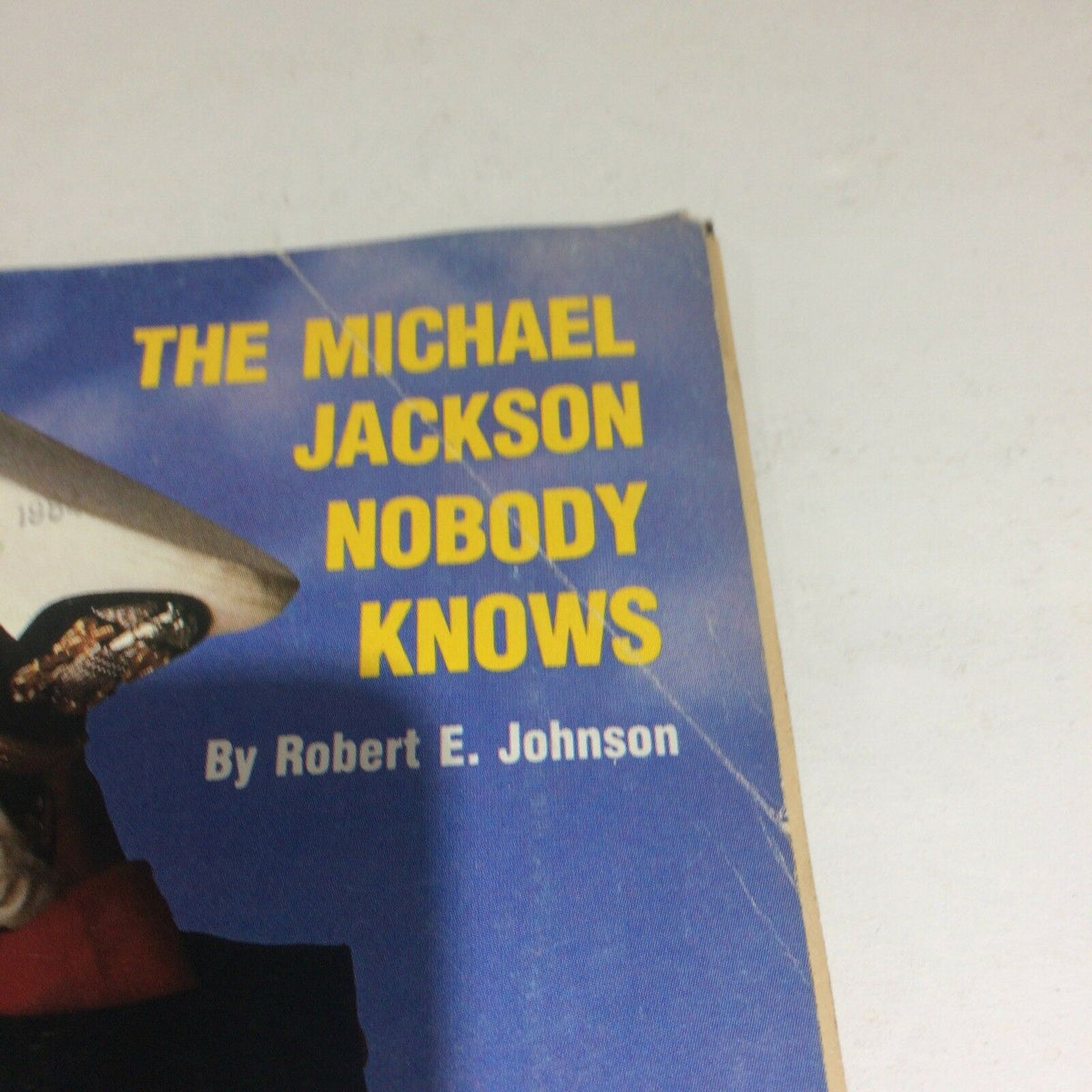 Detail shot of the magazine cover for December 1984 Ebony Magazine featuring the headline 'The Michael Jackson Nobody Knows' by Robert E. Johnson, emphasizing the vintage design and aesthetics.