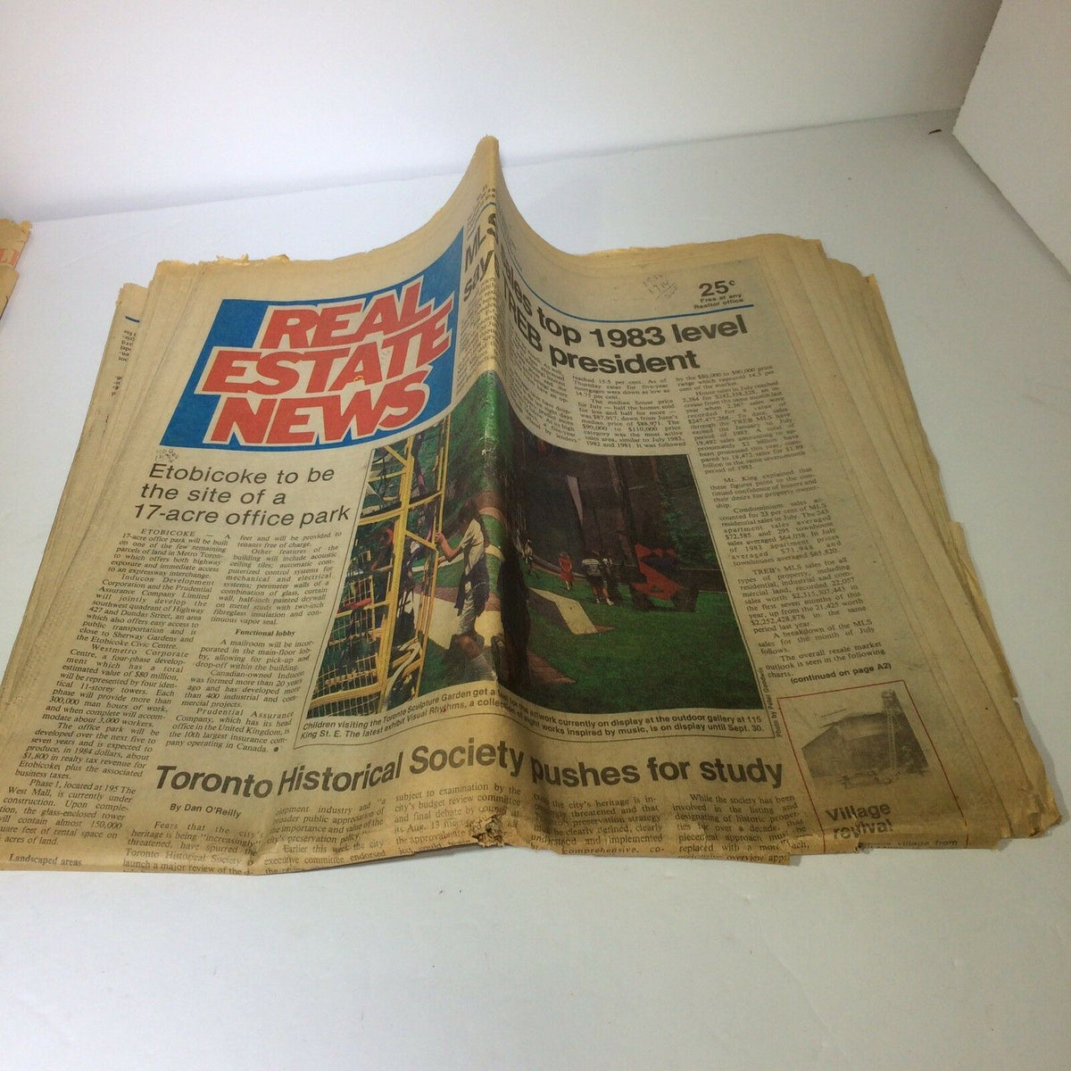 Close-up view of the real estate section from an Edmonton newspaper, dated August 3, 1984, included in The Guardian, Chronicle, & Edmonton Journal NEWSPAPER 1967 CANADA lot of 4.