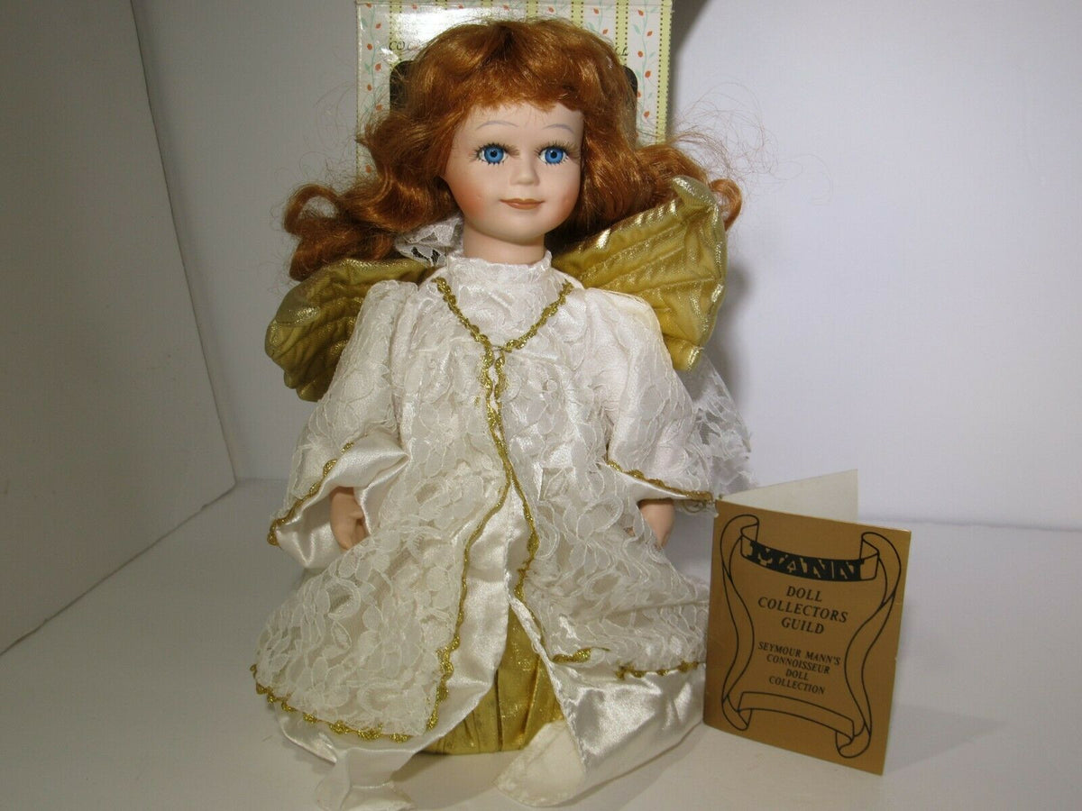 Seymour Mann ANGEL Christmas Tree Topper Gold White 10” with Tag and Box