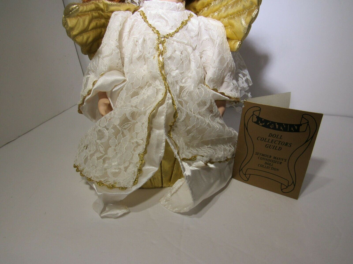 Seymour Mann ANGEL Christmas Tree Topper Gold White 10” with Tag and Box