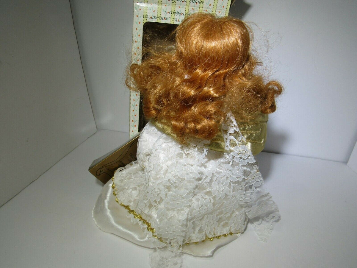 Seymour Mann ANGEL Christmas Tree Topper Gold White 10” with Tag and Box