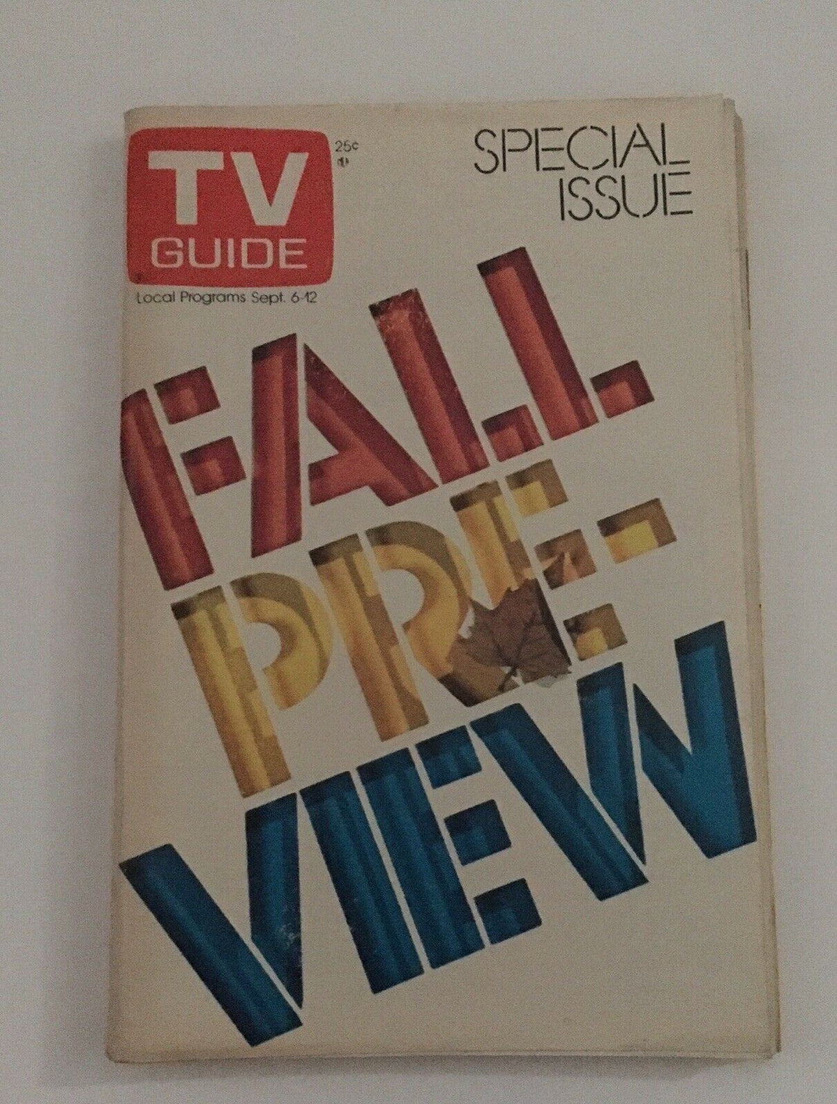 Special issue cover of Complete Year of TV Guide Magazines 1975 highlighting 'Fall Preview' with colorful lettering.