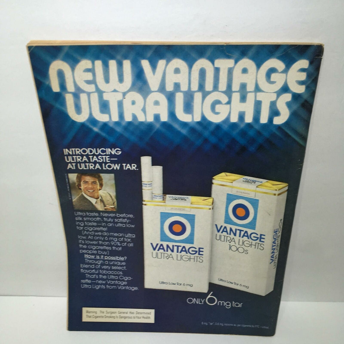 Advertisement for New Vantage Ultra Lights cigarettes on the back cover of Time Magazine December 10, 1979, showcasing cigarette branding.
