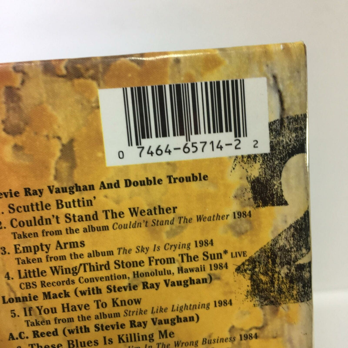 Barcode of Stevie Ray Vaughan And Double Trouble 4 Disc Box Set Audio CD, showcasing product identification for collectors.