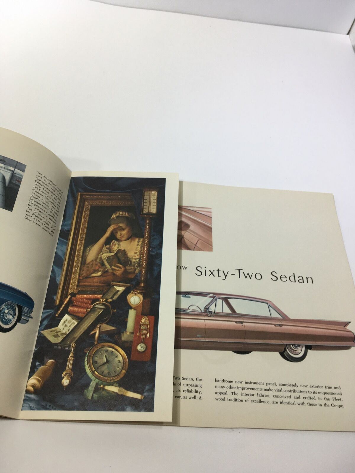 Another page from the 1961 Cadillac The Sixty-Two Coupe brochure, showcasing additional interior aesthetics and design elements, great for collectors.