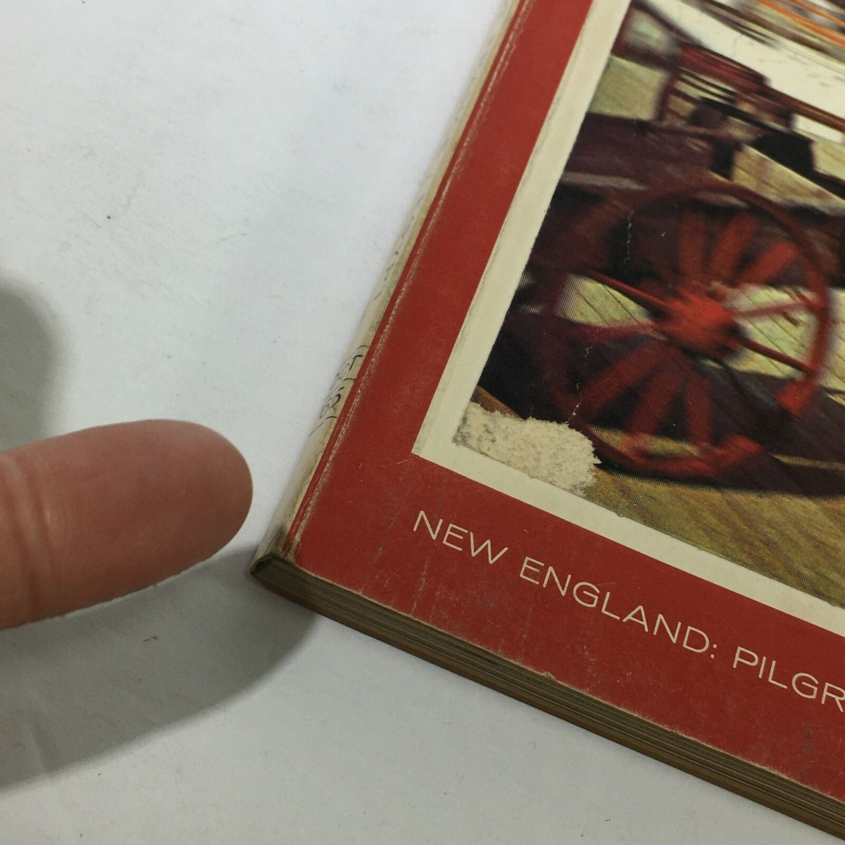 Side view of the VTG Venture Magazine Book from October 1965, displaying wear on the edges and binding, emphasizing its vintage character.