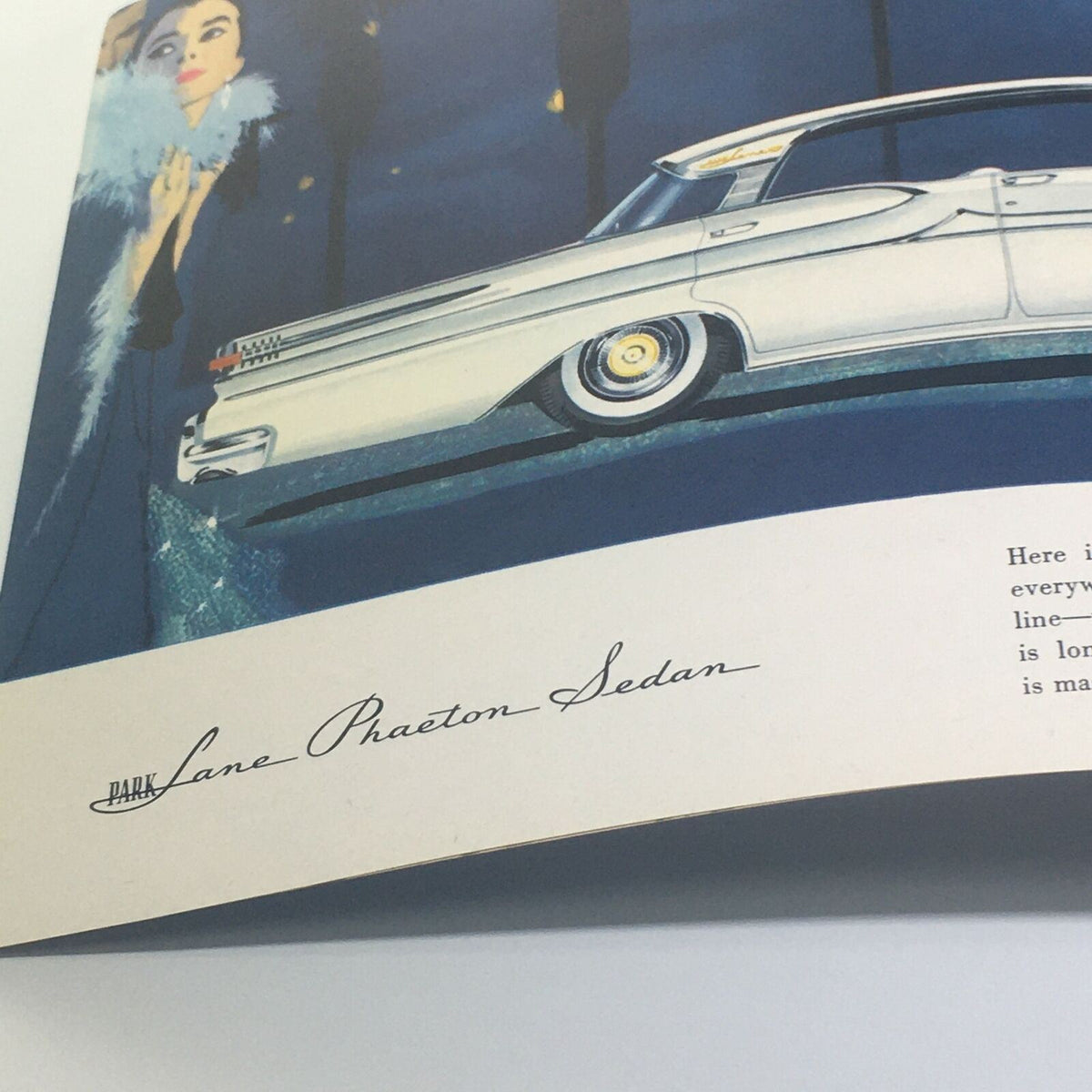 Cover page of the 1958 Mercury 24-page BIG Vintage Sales Brochure featuring the Mercury Park Lane Phaeton Sedan, showcasing a stylish illustration and elegant design.