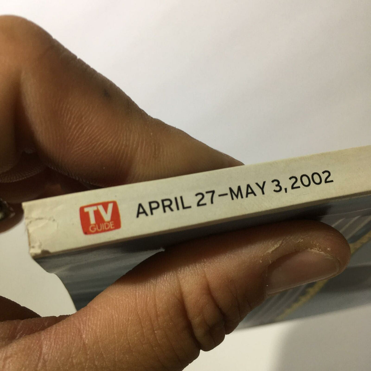 Spine view of TV Guide April 27-May 3 2002 edition, displaying the magazine title and date prominently for easy identification.