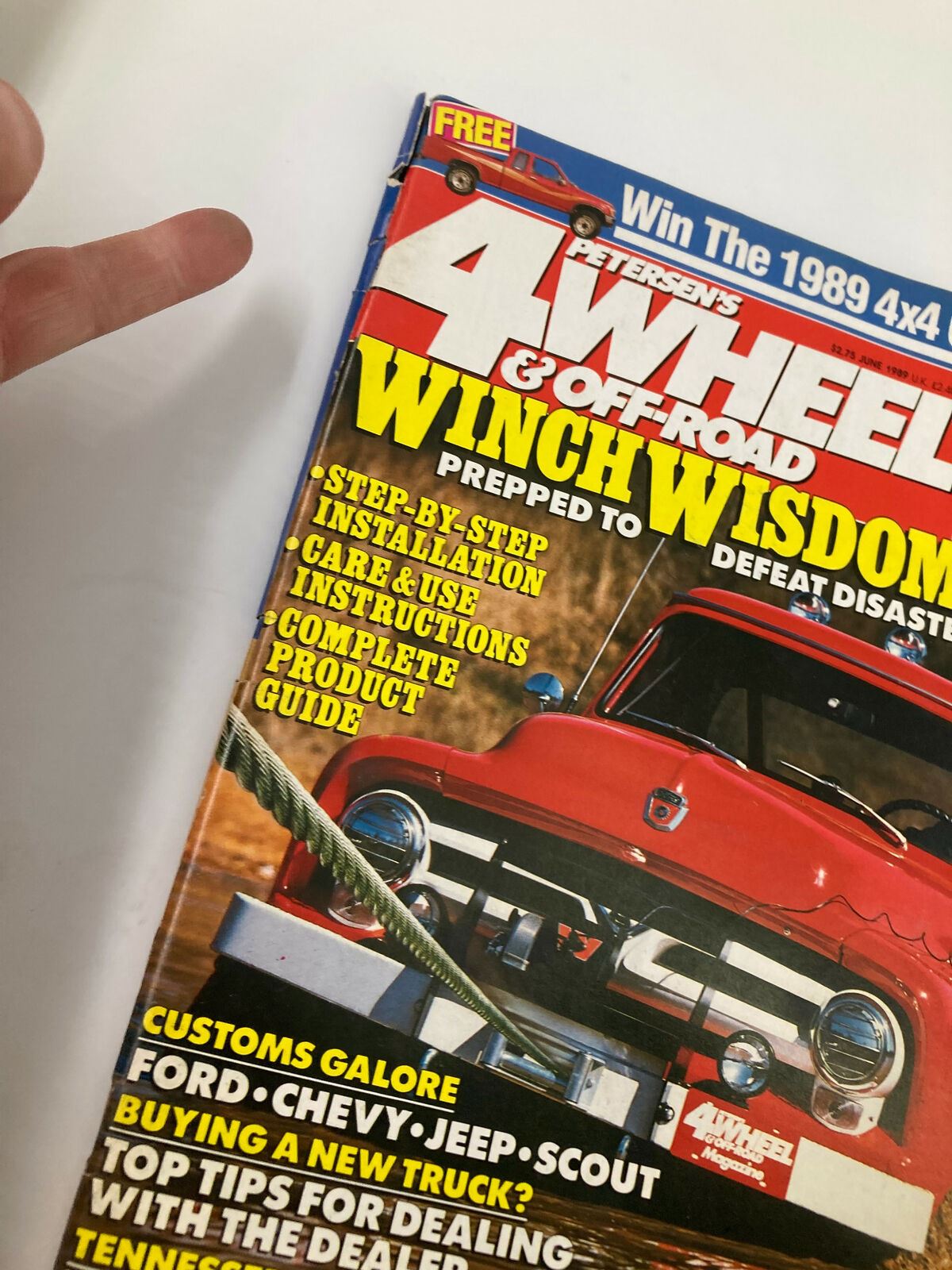 Cover of Petersen's 4 Wheel & Off-Road Magazine, June 1989, featuring winch installation techniques and off-road vehicle tips.