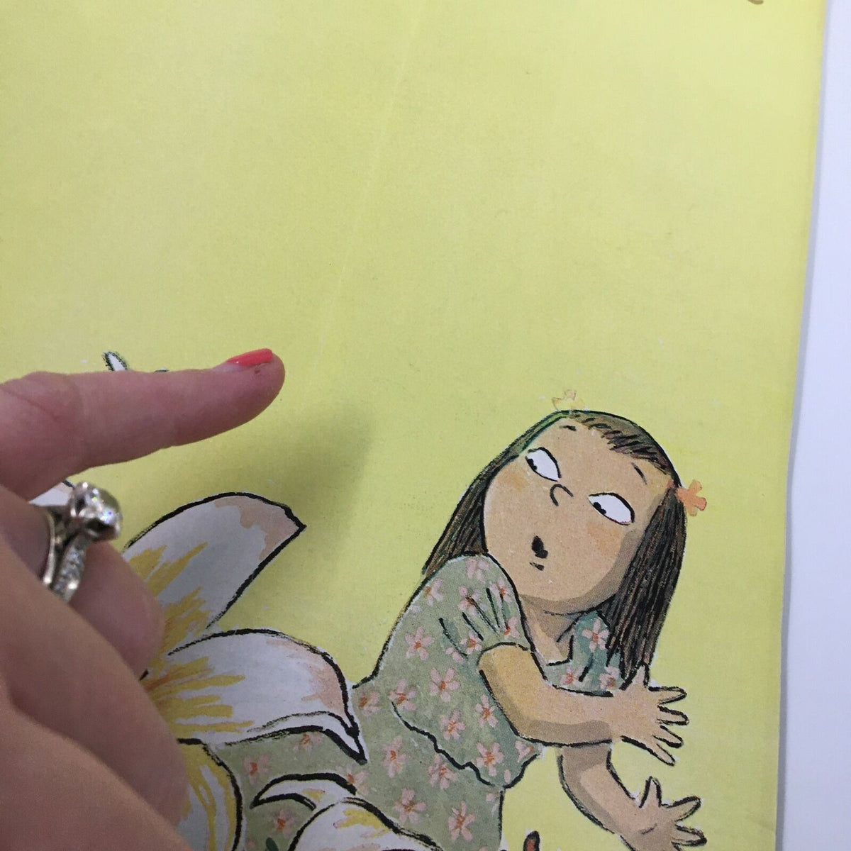 Illustration from The New Yorker Full Magazine June 24 1961 depicting a girl with a surprised expression against a yellow background, part of the cover art 'A Bee and A Girl' by William Steig.