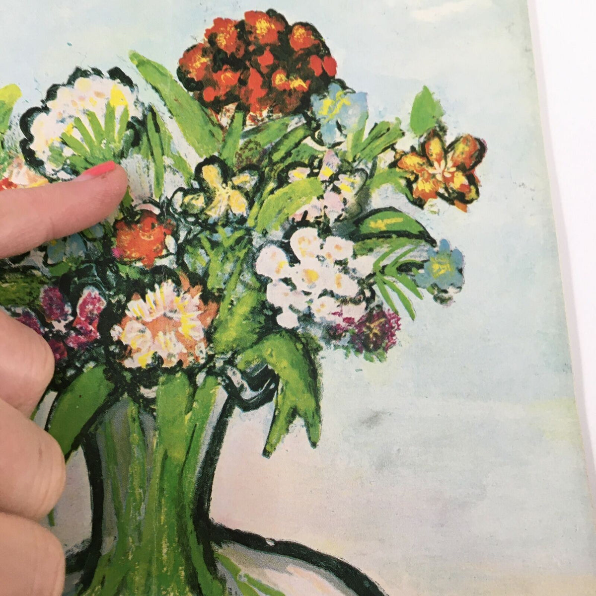 Detailed floral artwork from the cover of The New Yorker Full Magazine June 3 1961, showcasing fresh flowers by Abe Burnbaum.