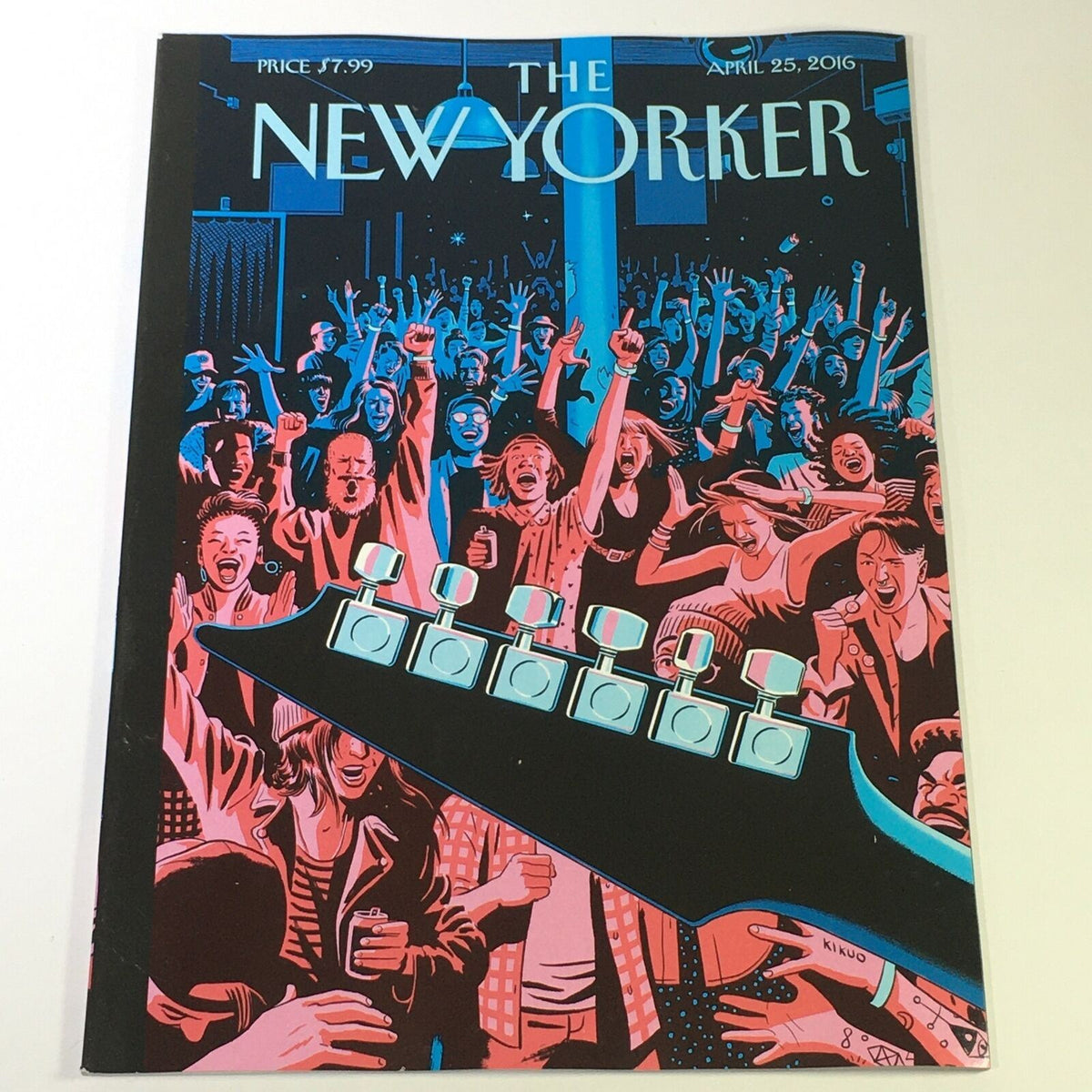 Cover of The New Yorker Magazine, April 25, 2016, featuring Closing Set by R. Kikuo Johnson, showcasing a vibrant illustration of a lively crowd.