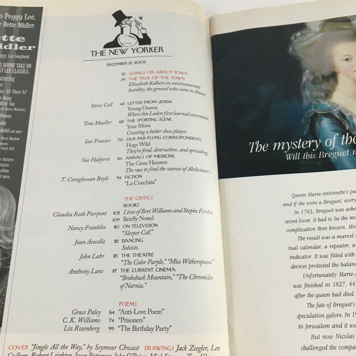 Interior page of The New Yorker Full Magazine December 12 2005, showcasing articles and features in a classic layout.