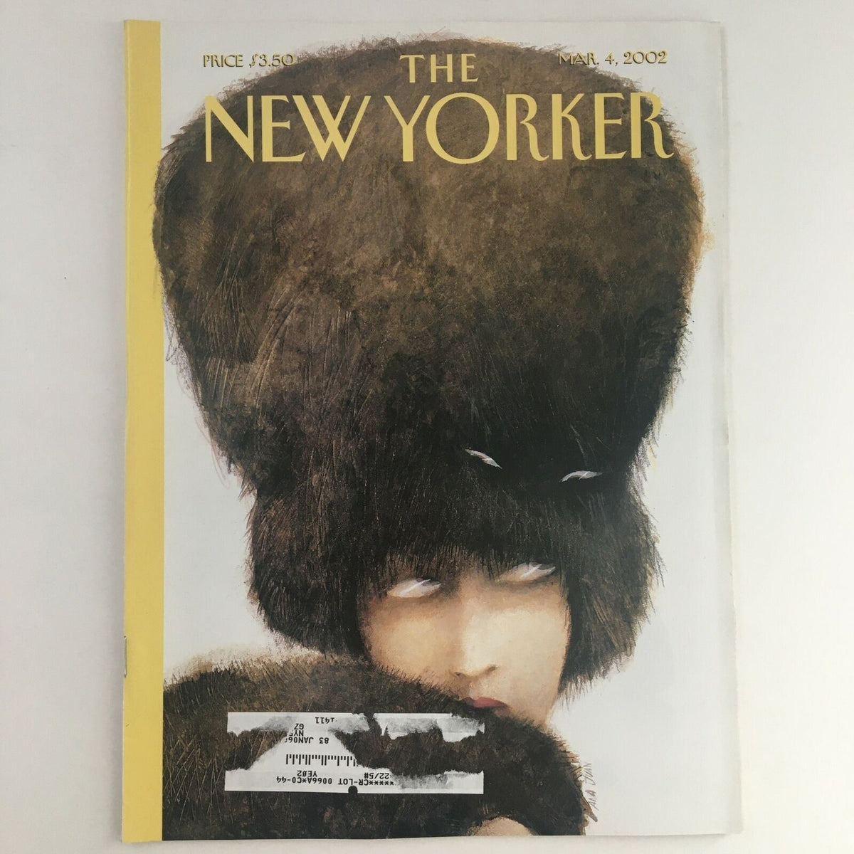The New Yorker Full Magazine March 4 2002 cover featuring whimsical fur-themed artwork by Ana Juan, showcasing a unique vintage illustration.